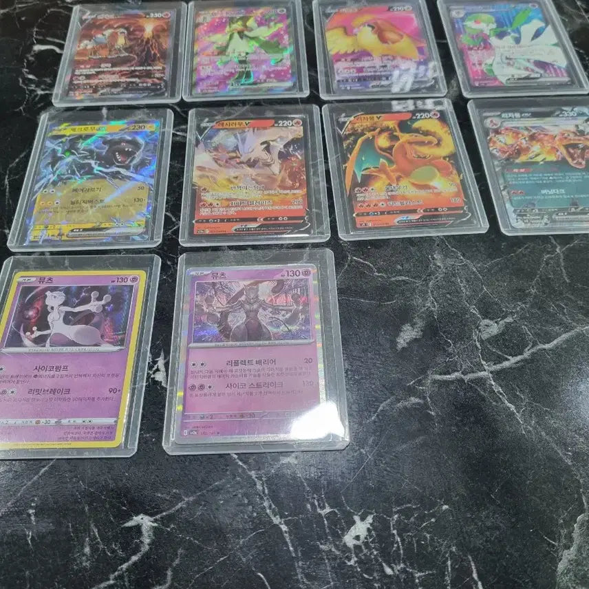 [BUNJANG] Pokemon Cards Bundle - Charizard, Mewtwo, Entei, Gardevoir, Latias, Lickilicky, Pidgeot, Maschiff, and Snorlax (SAR, SR, RR) / 포켓몬카드 SAR+ SR + RR 리자몽 뮤츠 엔테이 가디안 등등 9종일괄35000원!!입니다