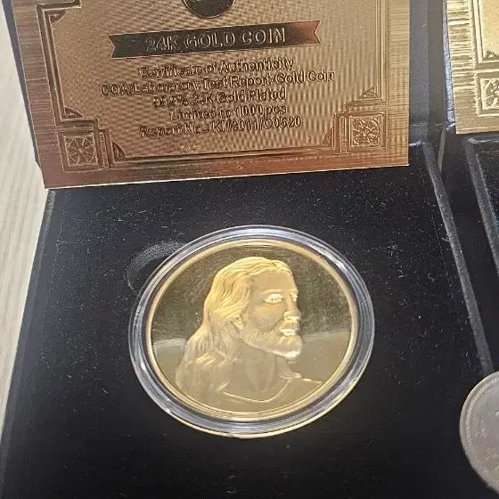 [BUNJANG] Gold Plated Coin Set (Jesus, Elvis Presley, Last Supper) - 2 Types Bundle / 골드 코인 세트 (예수, 엘비스 프레슬리, 최후의 만찬),2종일괄