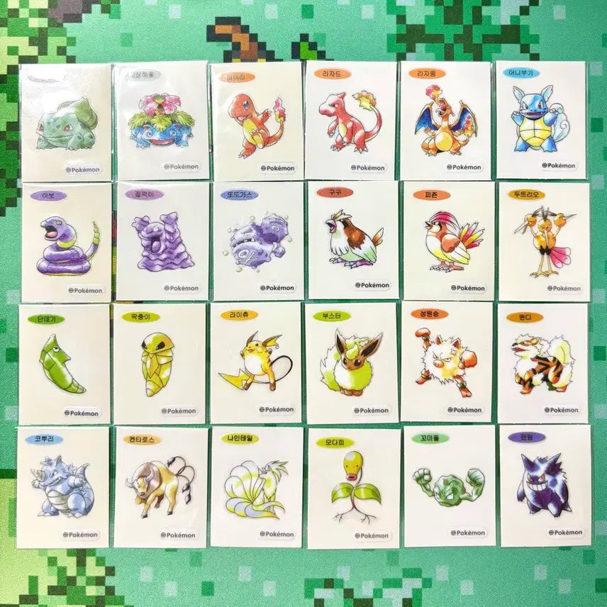 [BUNJANG] Pokemon 30th Anniversary Artwork Tteobushi Set (24 Unique) / 포켓몬 30주년 아트워크 띠부씰 24종 무중복 일괄 판매