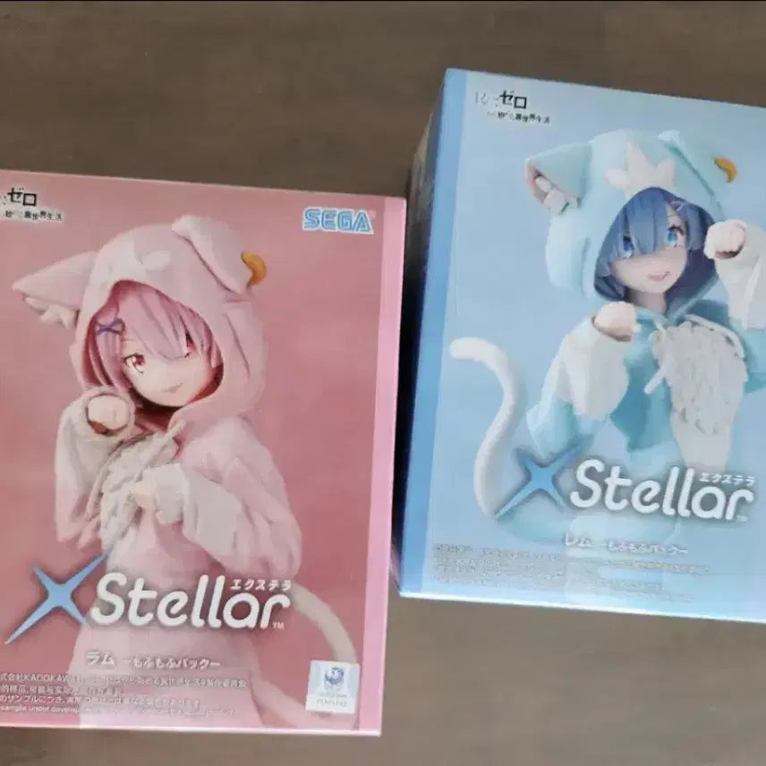 [BUNJANG] Re:Zero Rem Ram Cat Hoodie Figure Bundle Set (Sealed) / 일괄) 리제로 렘 람 고양이 후드 피규어