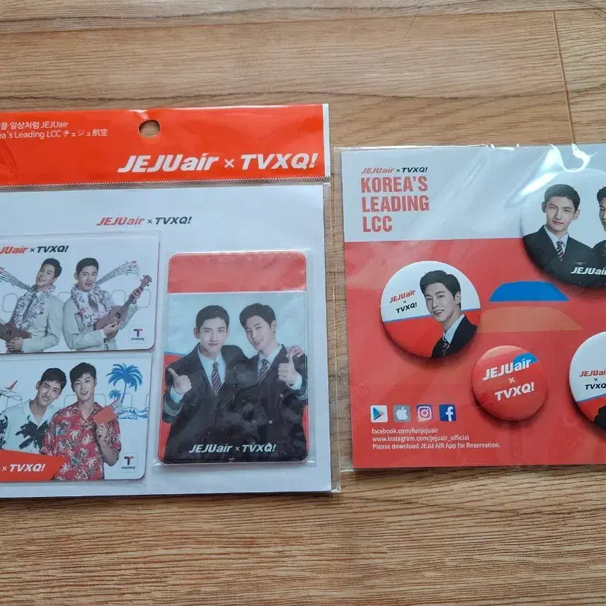 [BUNJANG] Jeju Air TVXQ! Collaboration Transportation Card &amp; Badge Set / 제주항공 동방신기 교통카드 뺏지