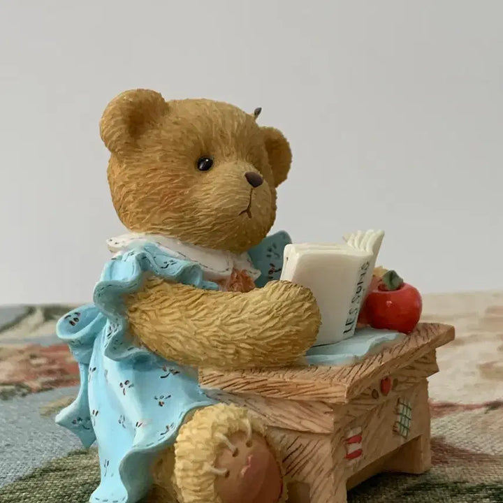 [BUNJANG] Cherished Teddy Apple Pencil Holder Figurine / 체리쉬드테디