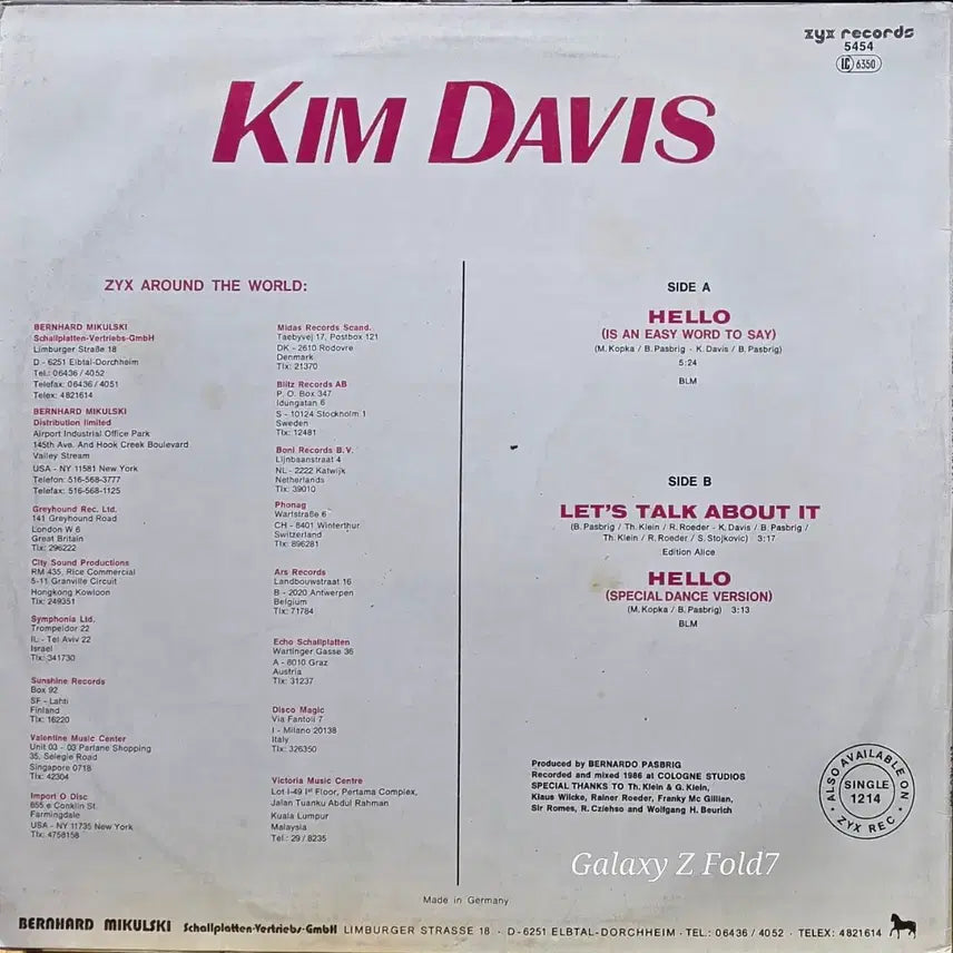 [BUNJANG] Kim Davis Hello LP / BA-648. 독일반. Hello. 킴 데이비스 헬로 LP