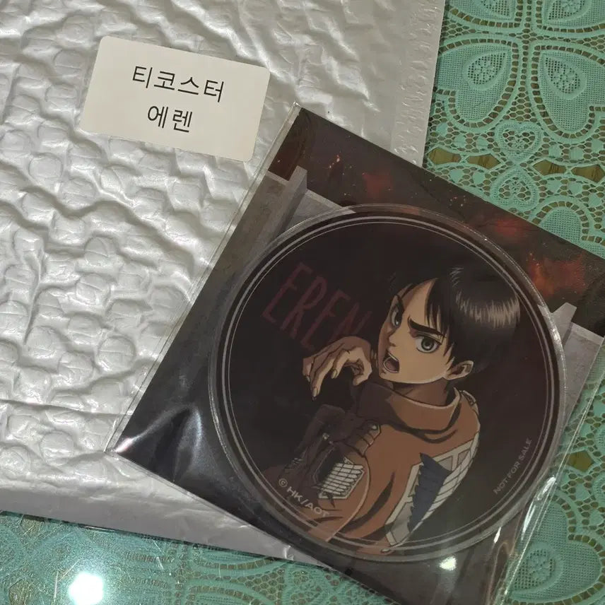 [BUNJANG] Attack on Titan Eren Acrylic Coaster (Unsealed) / [미개봉] 진격의거인 스프린트 2등 아크릴 컵코스터 에렌
