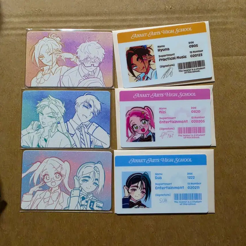 [BUNJANG] ALIEN STAGE ASTE SchoolSt Id Student ID Cards (Miji, Sua, Hyuna) Bundle Set / 에일리언스테이지 에이스테 스쿨스테 Id 학생증 agf? 특전 3종