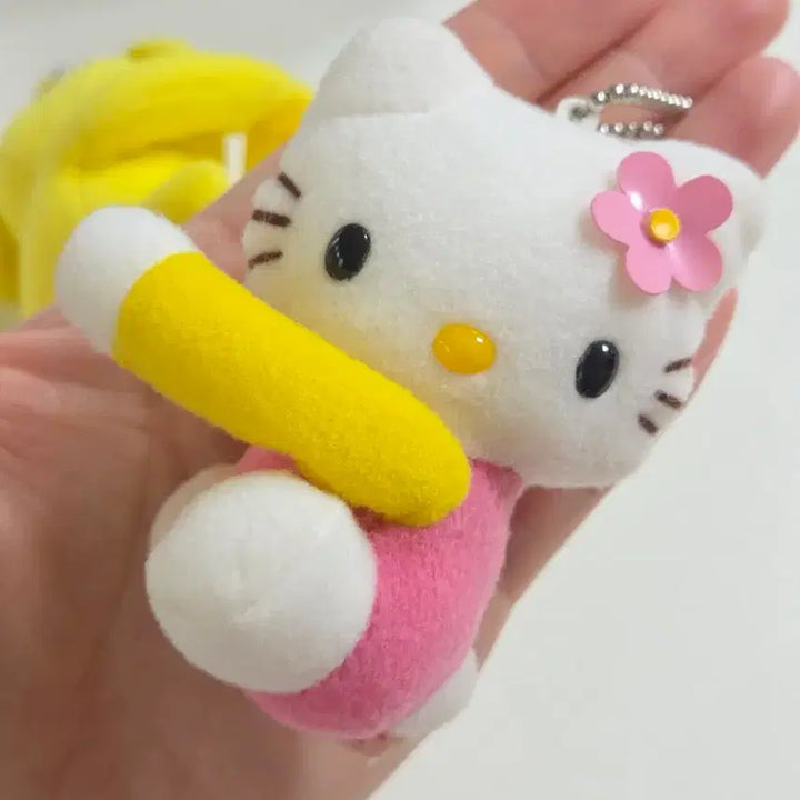 [BUNJANG] Bundle Set Classic Kitty &amp; Pompompurin Plush Keychain / 일괄)고전키티 폼폼푸린 찍찍이 인형 키링 안아줘 인형 카오하나 키티