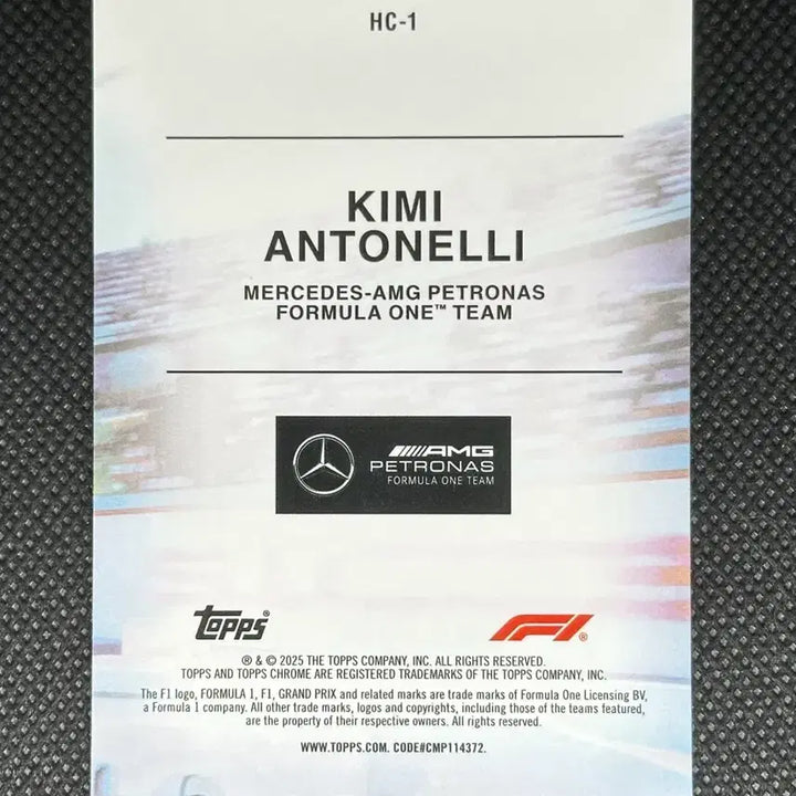 [BUNJANG] 2025 Topps Chrome F1 Kimi Antonelli RC Helmet Card / 2025 탑스 크롬 F1 키미 안토넬리 RC 헬멧 카드