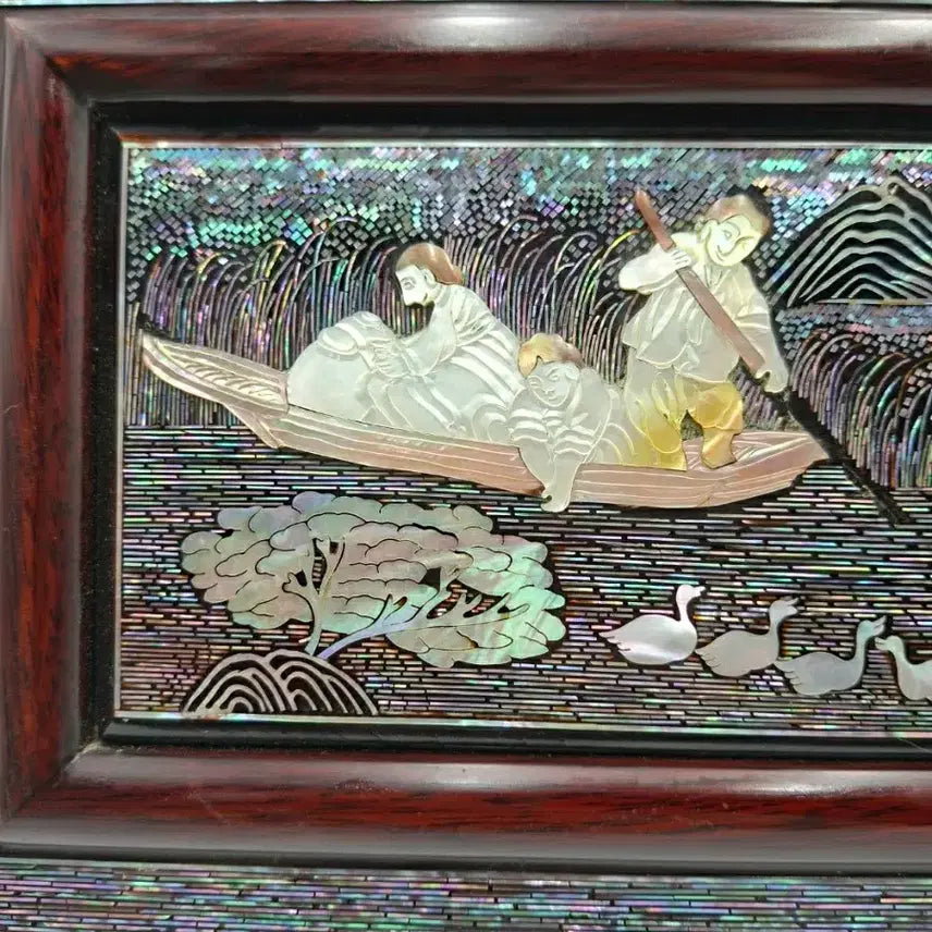 [BUNJANG] 1970s Korean Mother of Pearl Najeon Chilgi Wall Art / NO.85 70S빈티지 한국전통 세절자개 입체 나전칠기 액자