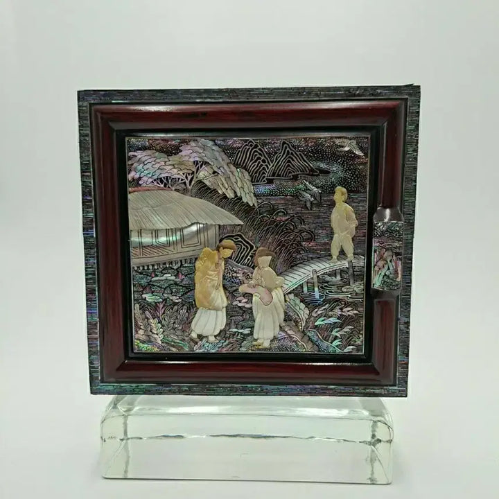 [BUNJANG] 1970s Korean Mother of Pearl Inlaid Celadon Vase Wall Art / NO.82 70S빈티지 한국전통 세절자개 입체 나전칠기 액자