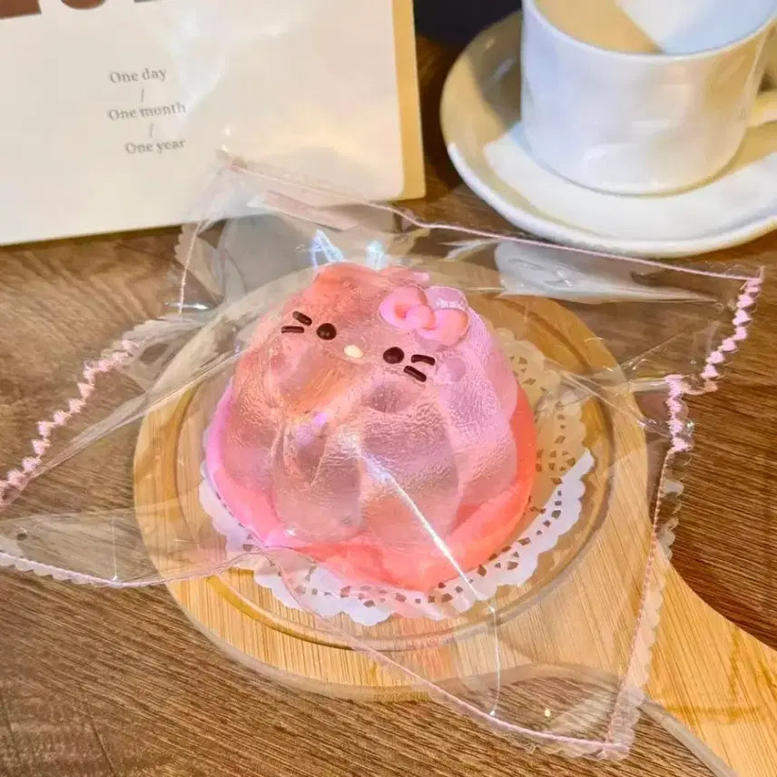 [BUNJANG] Pink Kitty Jelly Squishy Toy / 핑크키티젤리 투명말랑이