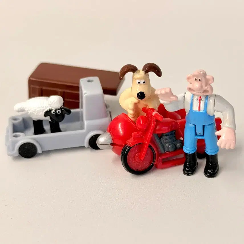 [BUNJANG] Wallace &amp; Gromit Shaun the Sheep Micro Playset Figures / 월레스와 그로밋 폴리포켓 피규어 세트 빈티지 장난감 양털도둑 소품