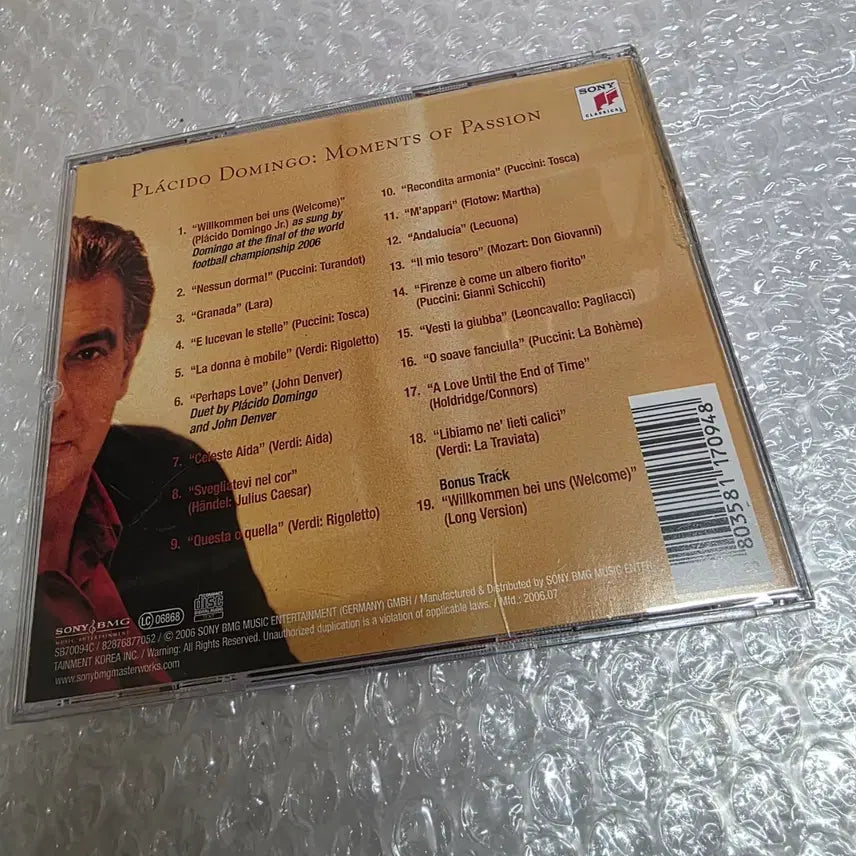 [BUNJANG] Placido Domingo Moments of Passion CD / 플라시도 도밍고 Placido Domingo 열정의 순간