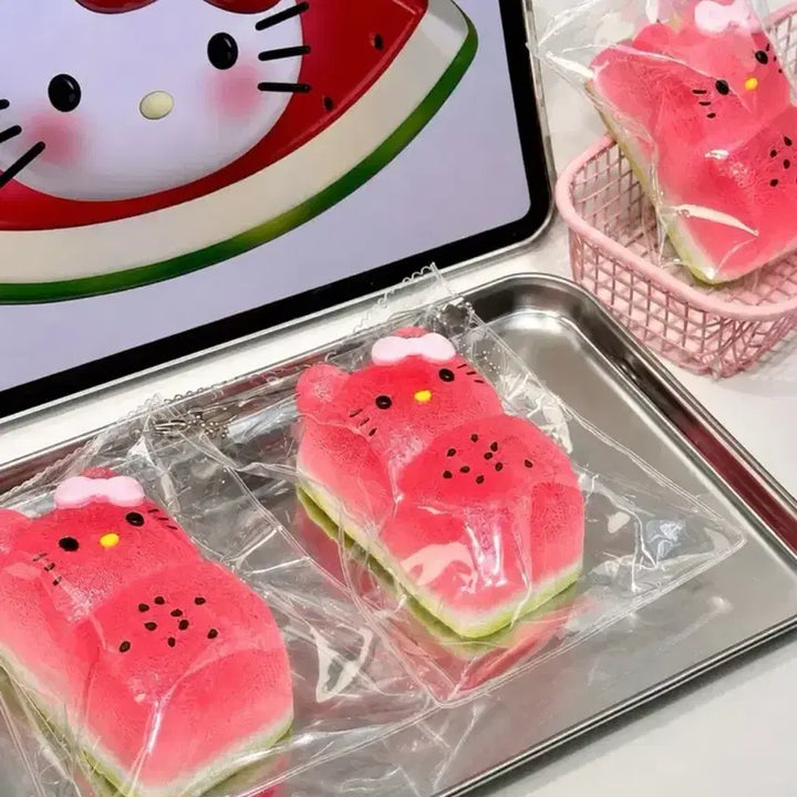[BUNJANG] Watermelon Kitty Transparent Squishy / 수박키티 투명말랑이