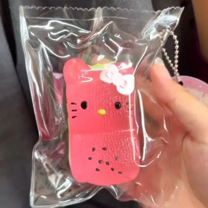 [BUNJANG] Watermelon Kitty Transparent Squishy / 수박키티 투명말랑이