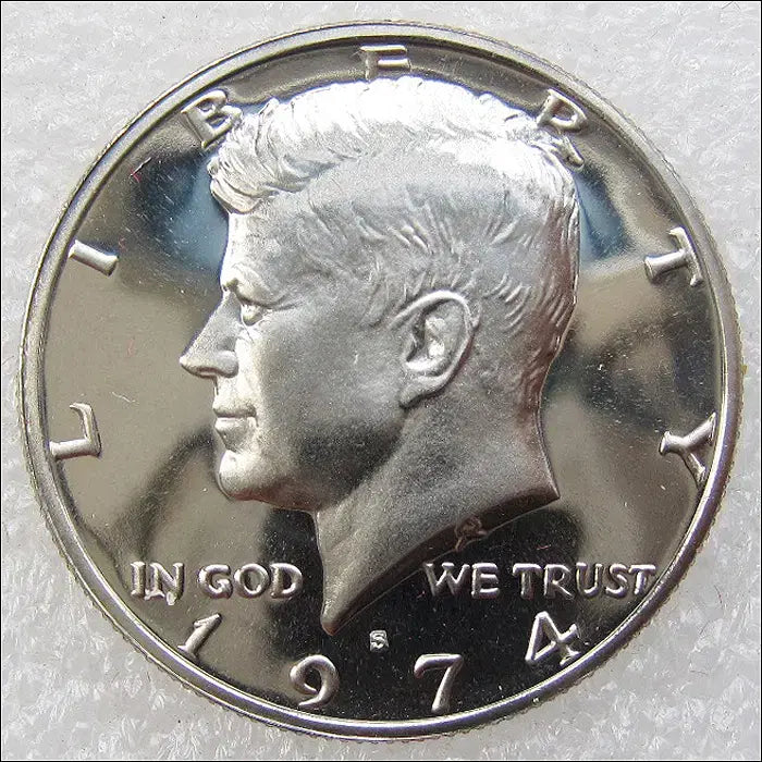 [BUNJANG] 1974 Kennedy Half Dollar Uncirculated Proof Coin / 미국 1974년 케네디 하프달러 무광프루프 [동전]