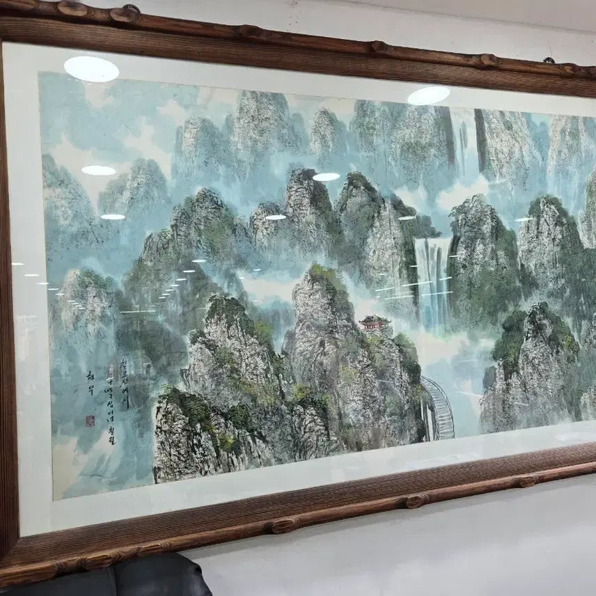 [BUNJANG] 1992 Landscape Painting Framed Artwork / 1992년 칠보산 동양화 산수화 액자 (배송까지 해드려요)