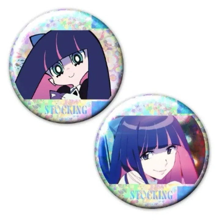 [BUNJANG] Azemaker Hologram Can Badge Set - Panty &amp; Stocking / 미개봉) 팬스가 팬티 스타킹 아즈메이커 홀로그램 캔 뱃지 세트 미소녀 천사