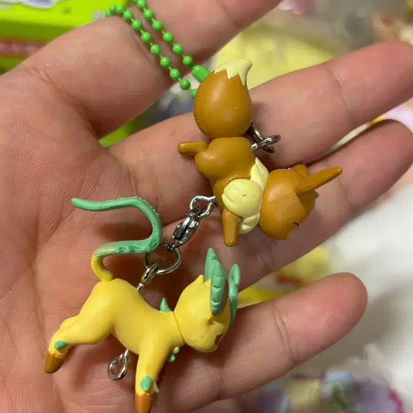 [BUNJANG] Pokemon Eevee Gacha Keyring 2 Types Bundle Set / 포켓몬스터 이브이 가챠 키링 2종 일괄