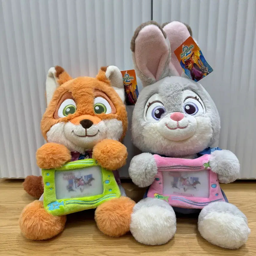[BUNJANG] Zootopia Nick Wilde &amp; Judy Hopps Medium Dolls with Photo Frame Bundle Set / 주토피아 닉 주디 포토프레임 중형 인형 일괄