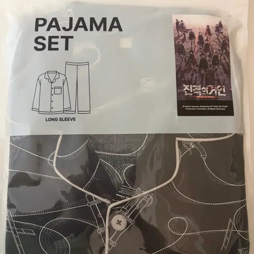 [BUNJANG] SPAO Attack on Titan Pajamas Black M/L / 미개봉) 스파오 진격의거인 잠옷 파자마 블랙 M. L