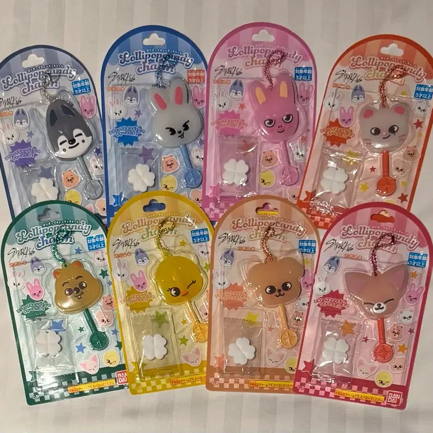 [BUNJANG] Stray Kids Skzoo Lollipop Candy Charms Set / 스키즈 스키주 롤리팝 캔디참 세트 양도