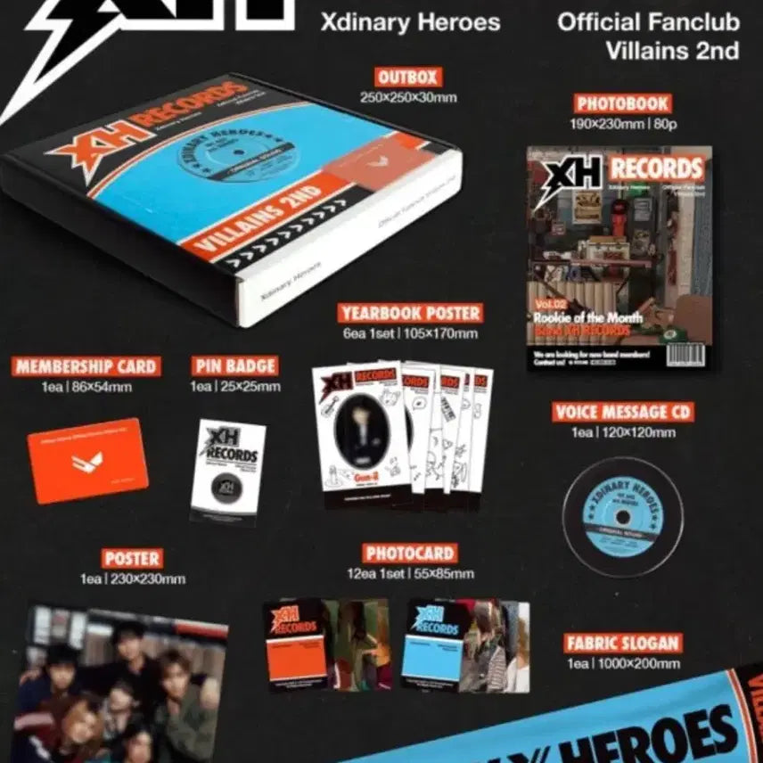 [BUNJANG] Xdinary Heroes Villains 2nd Official Fanclub Kit / Xdinary Heroes 빌런즈 2기 공식 팬클럽 키트 엑디즈 엑스디너리히어로즈