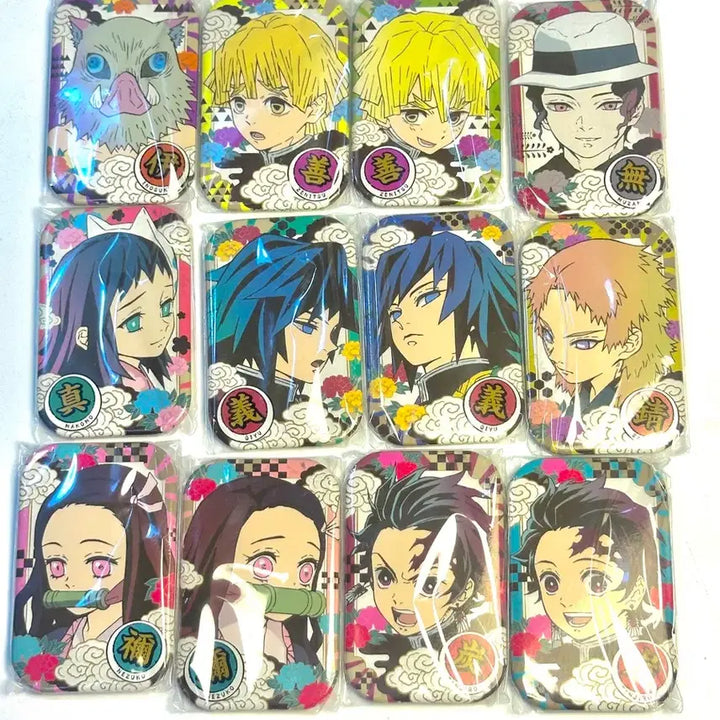 [BUNJANG] Demon Slayer: Kimetsu no Yaiba Square Can Badge Set (Parts 1 &amp; 3) / 귀멸의 칼날 사각 캔뱃지 1탄3탄 세트 일괄판매