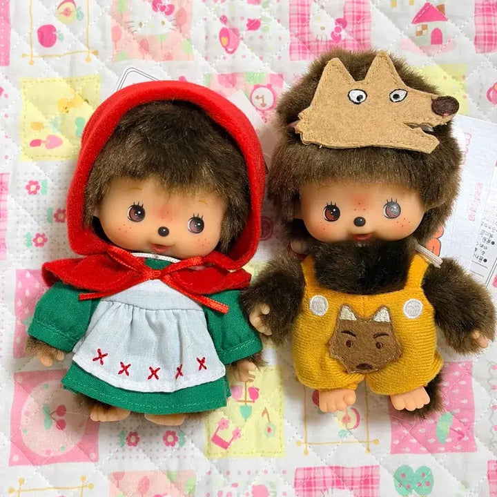 [BUNJANG] Monchhichi Red Riding Hood Wolf Set (Authentic) / 몬치치 빨간망토 늑대 세트(정품)