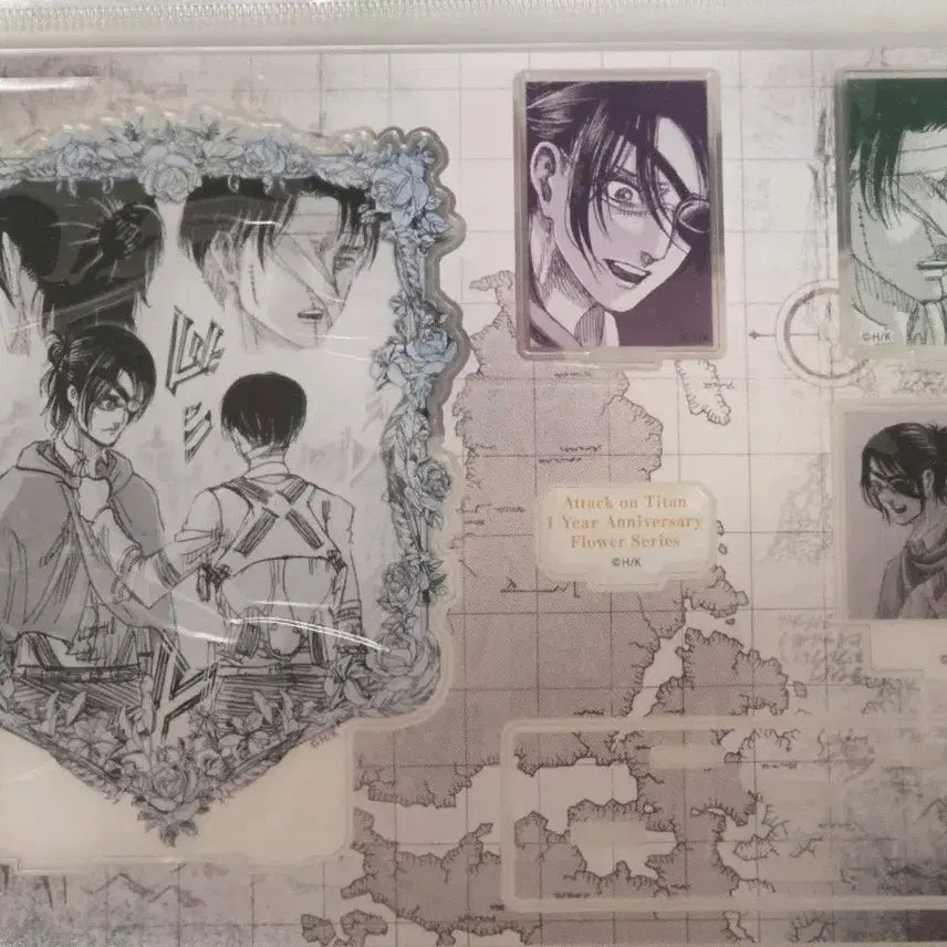 [BUNJANG] Attack on Titan Levi &amp; Hange Diorama Acrylic Stand / 진격의 거인 리바이 한지 디오라마 아크릴
