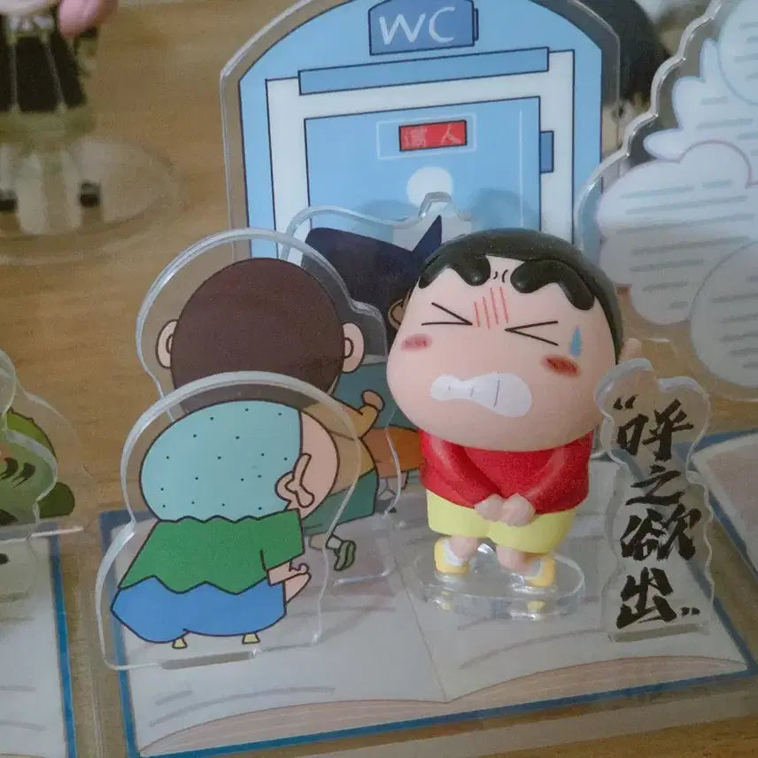 [BUNJANG] Crayon Shin-chan Acrylic Diorama Figure Set (4 Types) / 짱구 피규어 아크릴디오라마 4종 일괄