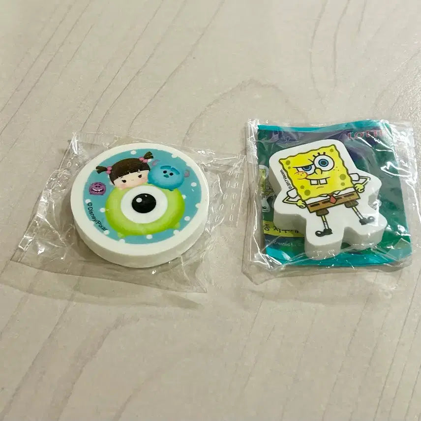 [BUNJANG] Somsom Monsters Inc. x SpongeBob Eraser Bundle / 썸썸 몬스터 주식회사 스폰지밥 지우개 일괄