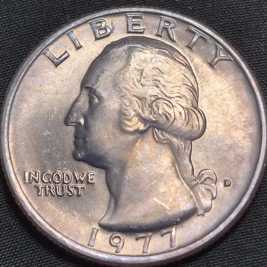 [BUNJANG] 1977 D Washington Quarter RPM Die Chip Error Uncirculated / 1977년 D워싱턴 쿼터 RPM.다이 칲 에러(완전미사용)