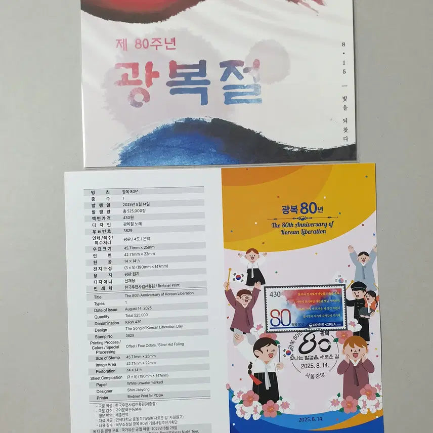 [BUNJANG] Liberation 80th Anniversary National Postal Museum Postcard (Gift) / 광복 80주년 우표박물관 엽서(증정용)