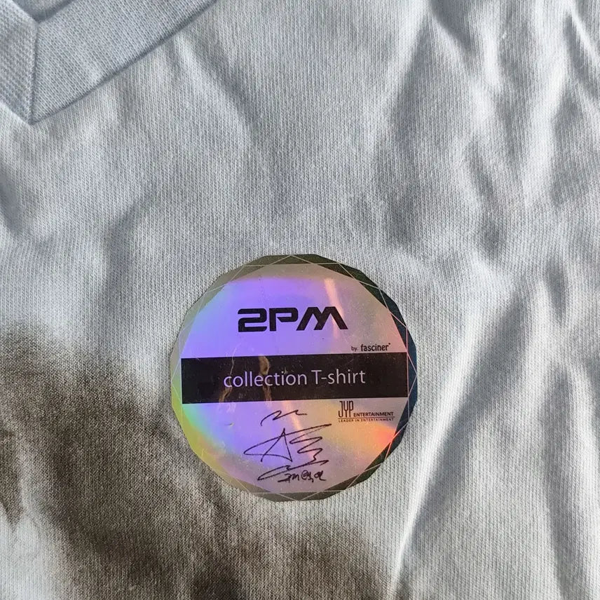 [BUNJANG] 2PM Taecyeon Fasciner x JYP Entertainment Collaboration V-Neck T-Shirt (Sky Blue, M) Sealed / [미개봉] 2PM 택연 V넥 티셔츠(JYP 공식)