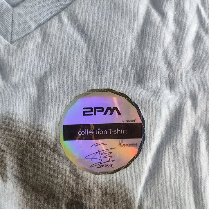 [BUNJANG] 2PM Taecyeon Fasciner x JYP Entertainment Collaboration V-Neck T-Shirt (Sky Blue, M) Sealed / [미개봉] 2PM 택연 V넥 티셔츠(JYP 공식)