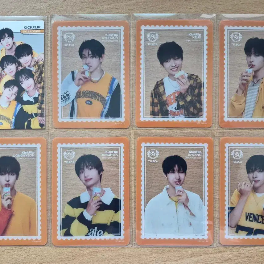[BUNJANG] Tereca KPOP Rookie Kickflip Clear + Team Card Bundle Set / 2025 테레카 KPOP 루키 킥플립 클리어 + 팀카드 8장랏 판매합니다.