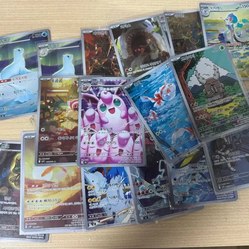 [BUNJANG] 17 Pokemon Cards Set (Including Snorlax, Psyduck, Clefairy, Zacian) / 포켓몬카드 ar17장(포곰곰 콘치 푸크린 자마젠타 포함)