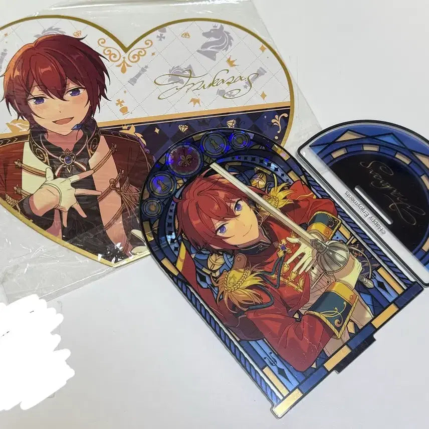 [BUNJANG] Ensemble Stars Tsukasa Suou Stained Glass Acrylic &amp; Shikishi Set / 앙스타 츠카사 중스타 하트 색지 스테인드 아크릴