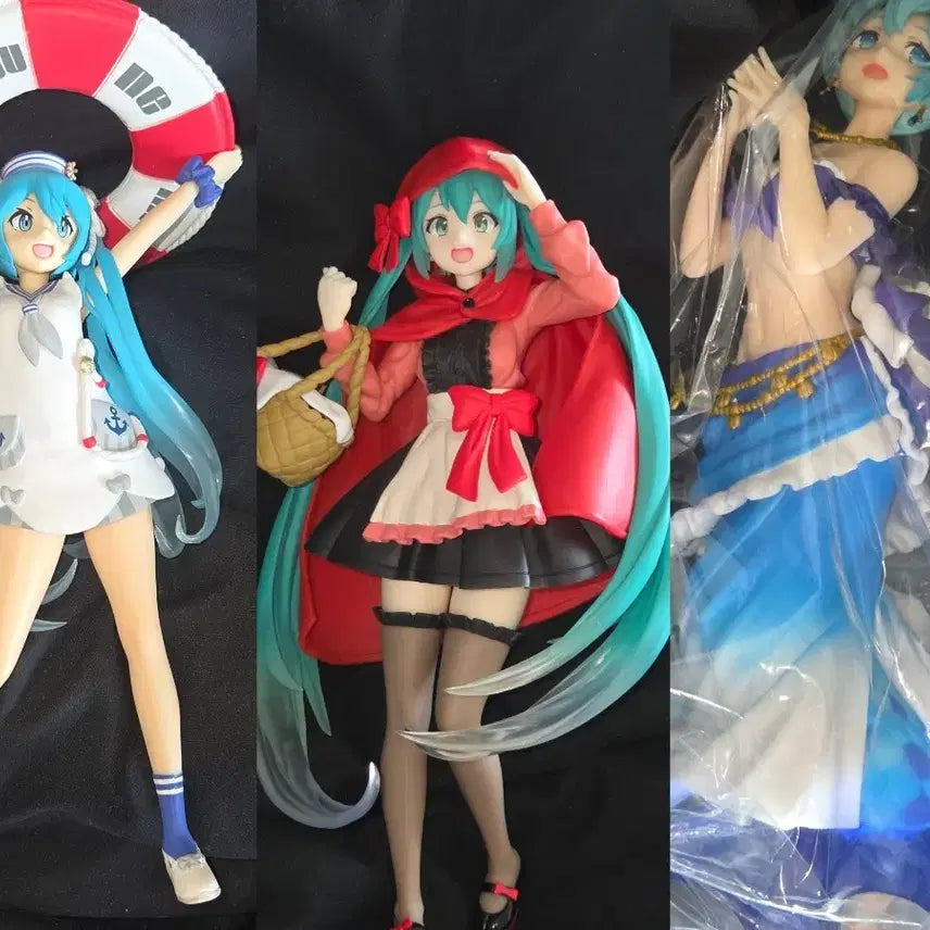 [BUNJANG] Hatsune Miku 3-Piece Figure Set (Marine, Red Riding Hood, Mermaid) / [박스X][일괄] 하츠네미쿠 피규어 3종 (마린복, 빨간모자, 머메이드)