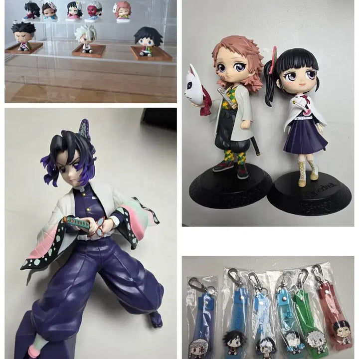 [BUNJANG] Demon Slayer One Mutan, Ichiban Kuji, Chokonoko, Viboration Stars, Qposket Figures Bundle Set with Keyring and Display Shelf / 귀멸의칼날 오네무탄+ 이치방쿠지 언니의 복수 초코노코 교메이 사네미 기유 + 키링 + 큐포스켓 사비토 카나오 + 바이브레이션스타즈 시노부 일괄