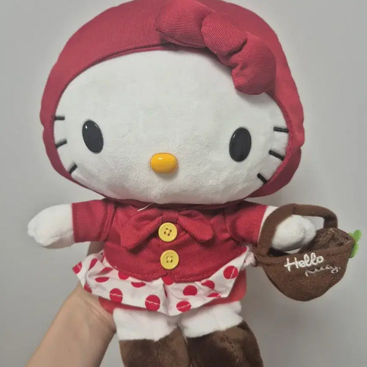 [BUNJANG] Sanrio Hello Kitty Red Hood Red Cape Plush Doll / 산리오 헬로키티 빨간모자 빨간망토 인형