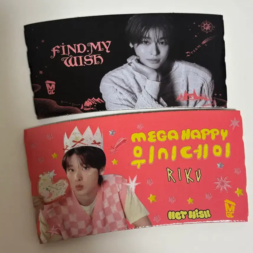 [BUNJANG] NCT WISH Riku Lucky Draw Charm Photocard Cup Holder / 엔시티 위시 리쿠 메가커피 부적포카 컵홀더
