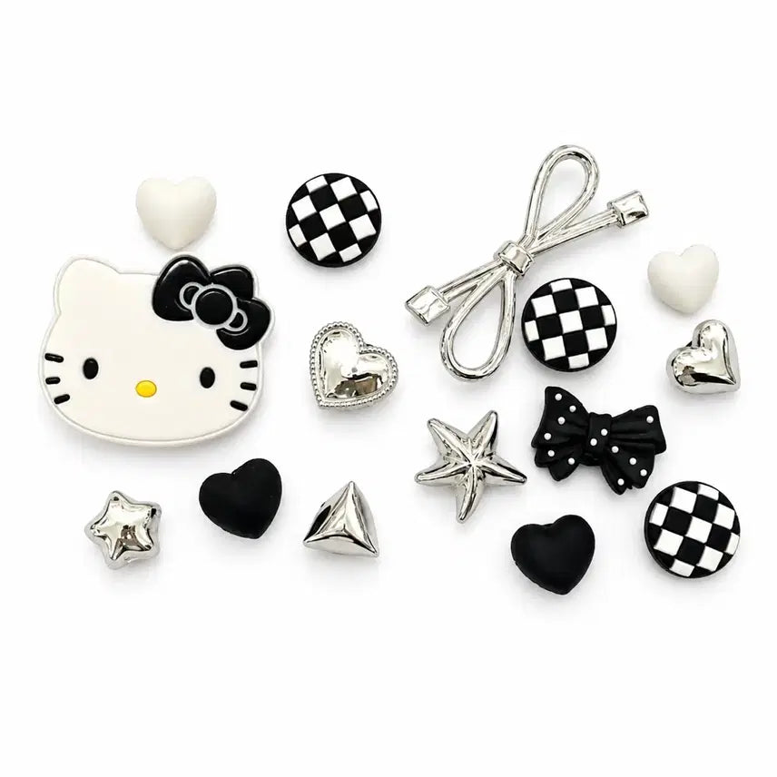 [BUNJANG] Hello Kitty GIBBITZ 15P Set (Black &amp; White) / 키티 지비츠 15P (블랙&amp;화이트)