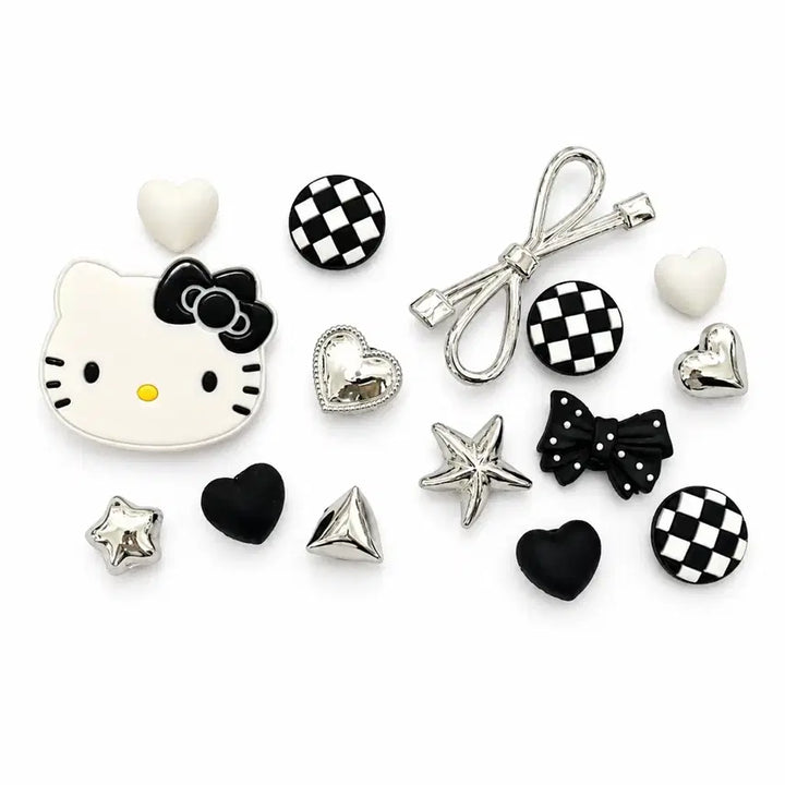 [BUNJANG] Hello Kitty GIBBITZ 15P Set (Black &amp; White) / 키티 지비츠 15P (블랙&amp;화이트)