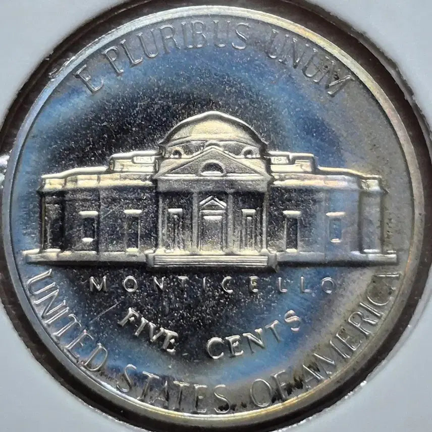 [BUNJANG] 1970 Thomas Jefferson Nickel Coin Blue Rainbow Toning Proof / 1970년 발행 토머스 제퍼슨 니켈 주화. 블루 무지개토닝. 프루프