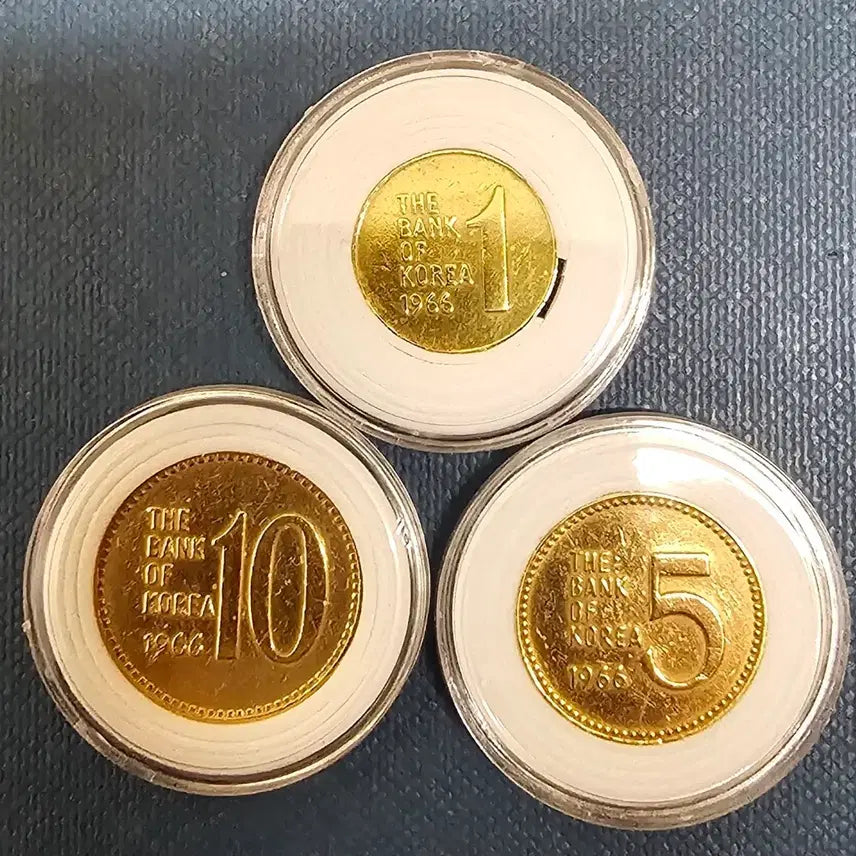 [BUNJANG] Bank of Korea 1966 Commemorative Coin Set (1 Won, 5 Won, 10 Won) / 한국은행 1966년 1원/5원/10원 기념 주화 세트