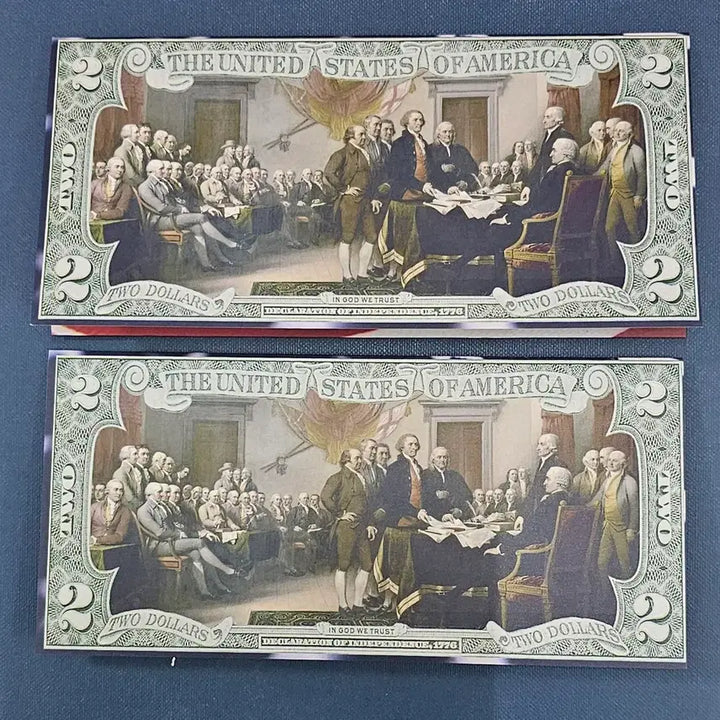 [BUNJANG] US 2 Dollar Gold Plated Banknote Set (2 pcs) / 미국 2달러 금장.지폐 세트2장