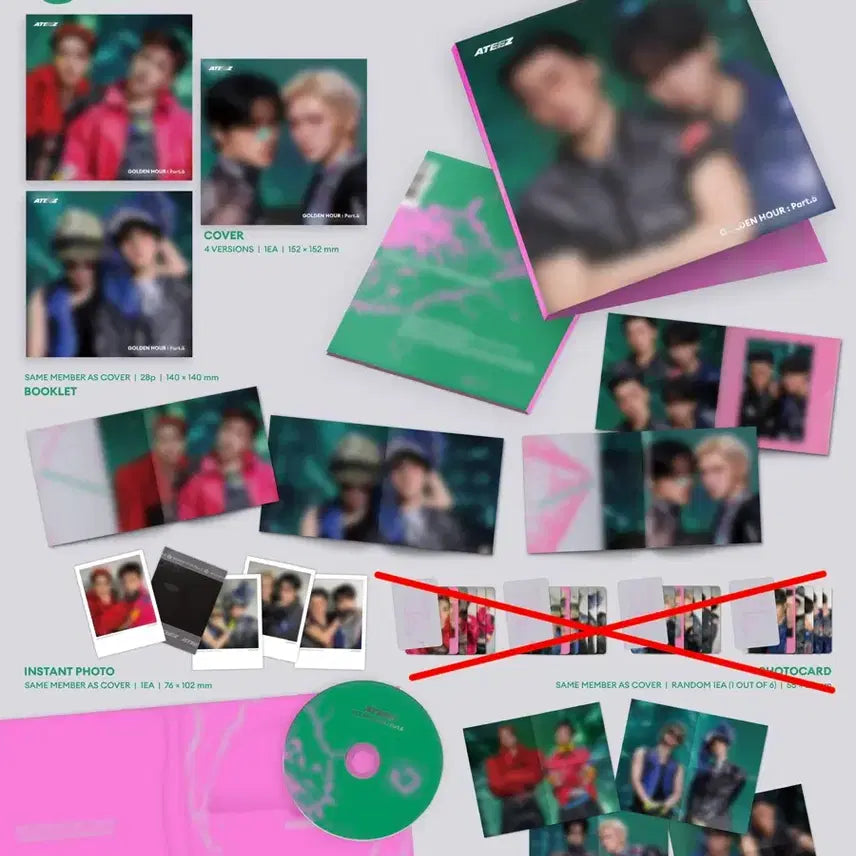 [BUNJANG] ATEEZ Choisan Jongho Golden Hour 5 Digipack Full Set (Excluding Photocard) / 에이티즈 최최즈 산 종호 골든아워5 디지팩 포카제외 풀구성