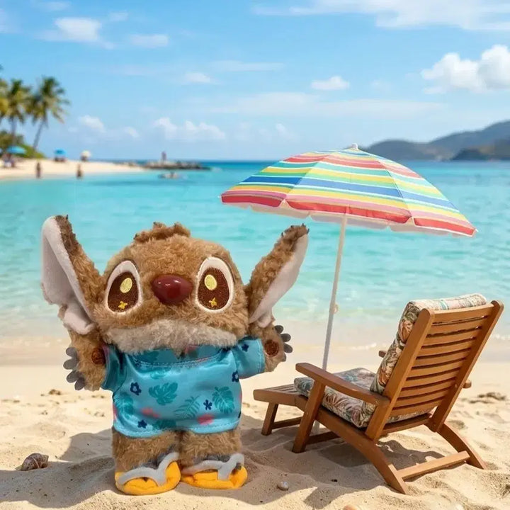 [BUNJANG] Disney Stitch Hawaiian Shirt Plush Keychain / 디즈니 스티치 하와이안 셔츠 인형 키링