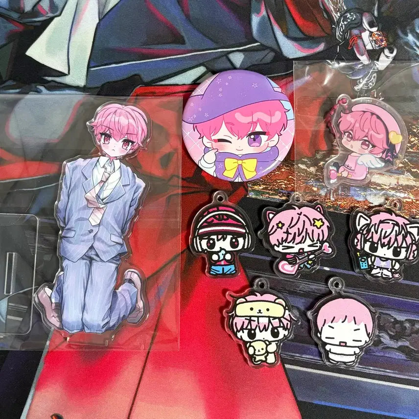 [BUNJANG] PLAVE Bambi Lucky Draw Acrylic Stand, Cable Organizer, Keychain, Can Badge Bundle / 플레이브 밤비 비공굿 생카 럭드 아크릴스탠드 줄감개 키링 캔뱃지